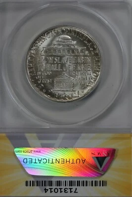 1946-D  .50   ANACS  MS 65 BOOKER T WASHINGTON    Classic Silver Commemorative   - Image 1 of 2
