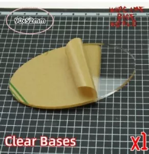Tabletop Miniatures Clear Acrylic Bases - 90x52mm Oval New - Picture 1 of 1