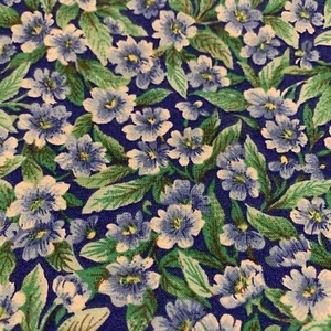 Vintage 1998 Classic Cotton Floral Fabric By FCI Blue White Green Yellow BTHY - Picture 1 of 15