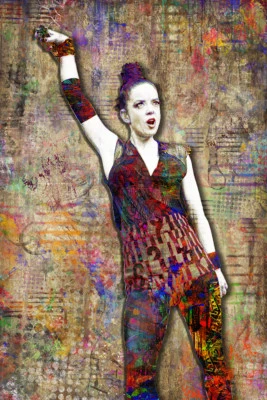 SHIRLEY MANSON of GARBAGE Pop Art 12x18in Poster, GARBAGE tribute Free Shipping - Image 1 of 4