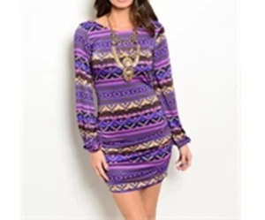 NEU LILA, HELLBRAUN & BRAUN MEHRFARBIG DAMEN KLEID BEI TAG & NACHT GRÖSSE S, M, L - Bild 1 von 3