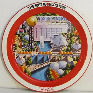 Coca-Cola "Weltausstellung 1982" 12 1/4' rundes Tablett - Bild 1 von 2