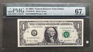 2003 $1 F R N  ⭐ DALLAS  STAR ⭐PMG 67 SUPERB GEM -  K 0 2 6 4 8 4 7 0  * - Picture 1 of 2