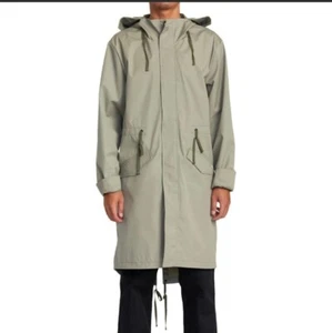 RVCA Men's Neutral Fishtail Raincoat - Aloe Sz- M - Picture 1 of 12