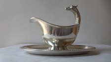 GALLIA CHRISTOFLE. Saucière Malmaison.Tête d'aigle .Silverplate Sauceboat