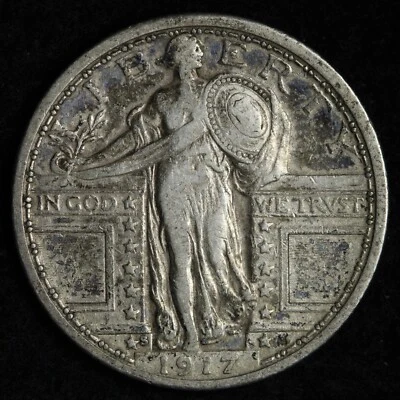 1917-S Type 1 Standing Liberty Quarter XF E834 JCCM - Image 1 of 2