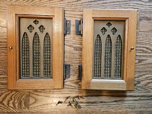 Grandfather Clock Access Wood Door Panels With Hardware  - Picture 1 of 7