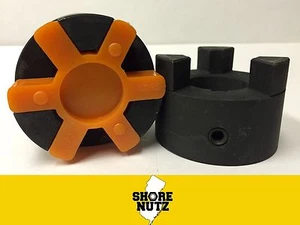 L075 1/2 X 7/8 Flexible 3-PC L-Jaw Coupling Set With URETHANE Insert Spider - Picture 1 of 2