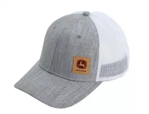 Baseballmütze Mütze Original John Deere Erwachsene grau & weiß Logo Netz Trucker hinten - Bild 1 von 2