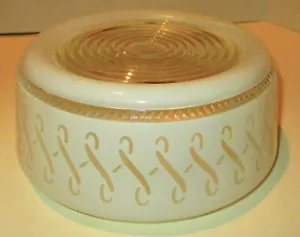 Vintage White And Clear Glass Ceiling Light Shade 10 Inch - Picture 1 of 3