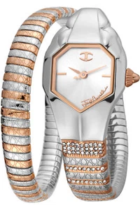 Just Cavalli JC1L113M0055 Glam Chic Snake silber roségold Damen Uhr NEU - Picture 1 of 1