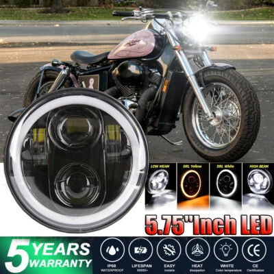 5.75" 5 3/4" inch LED Headlight Hi-Lo For Honda Shadow Spirit ACE VT VLX 600 750 Foto 1 de 4