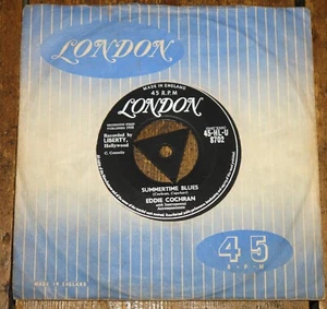 EDDIE COCHRAN ~ SUMMERTIME BLUES b/w LOVE AGAIN ~ UK LONDON TRI CENTRE 7" - Picture 1 of 5