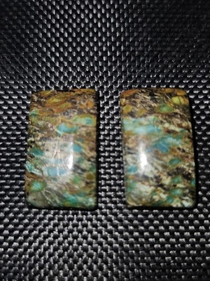 RARE!!! Odontolite Turquoise Dinosaur Gem Bone Cabochon Set 21.50 carats - Image 1 of 4
