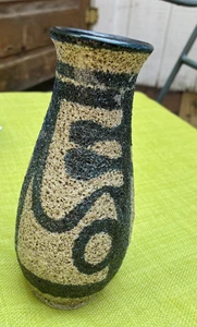 Vtg POPOVI LAPID ISRAEL Fat Lava Glaze MCM Vase SIGNED Modernist Brutalist NOTES - Picture 1 of 7