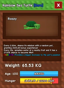 ๐ข Huge Rainbow Sea Turtle 2-3 Min Cooldown๐
 Roblox Grow A Garden ๐จโ๐พ - Picture 1 of 1