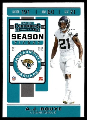 A.J. BOUYE 2019 PANINI CONTENDERS SEASON TICKET JACKSONVILLE JAGUARS #38 - Image 1 of 2