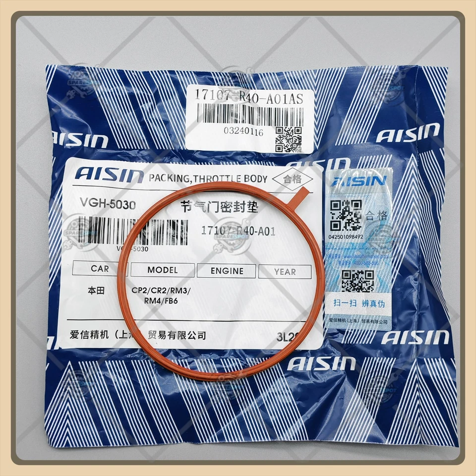 Junta de carrocería de acelerador Aisin genuina 17107-R40-A01 para Honda Civic Accord Acura Foto 1 de 4