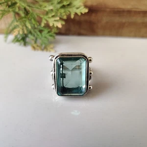 Hermoso anillo de aguamarina de diseñador de plata de ley 925 para mujer y niña PG7938 - Imagen 1 de 4