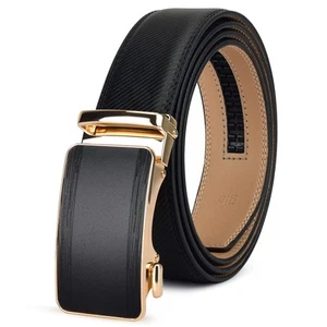 28"-68" Men's Leather Ratchet Dress Belt Big And Tall With Automatic Buckle - Picture 1 of 7
