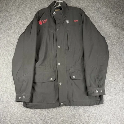 Chaqueta Ariat XL Negra Completa O Pep Feeds Logo Granero Coro Abrigo Ropa de Hombre Ropa de Trabajo Foto 1 de 4