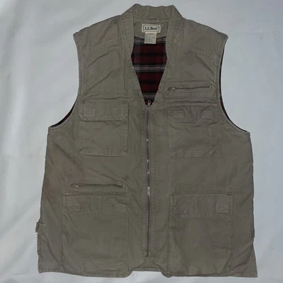 Chaleco de pesca de caza forro a cuadros aislante aislante para mujer LL Bean XL de colección Foto 1 de 4