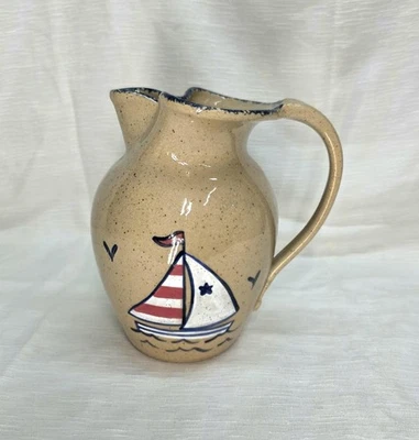Jarra de gres de cerámica Three Rivers de colección velero náutico Myra EE. UU. Salt Bird Foto 1 de 4