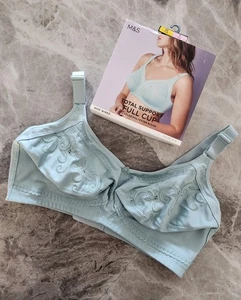M&S BH ohne Bügel ungepolstert totaler Halt bestickt Vollschalen - 38F - Bild 1 von 8