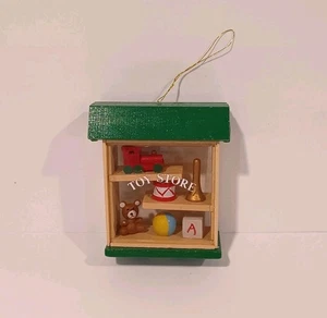 Vintage Holz Spielzeugladen Schattenkasten Weihnachtsschmuck - Bild 1 von 6
