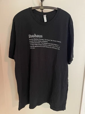 Unique Find!  Bauhaus Definition Mens T-Shirt Black With White Letters Size XL - Image 1 of 4