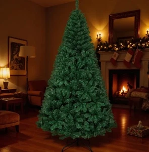 210cm Künstlicher Weihnachtsbaum, Fichte Weihnachtsbaum mit Scharnierten Zweigen - Bild 1 von 1