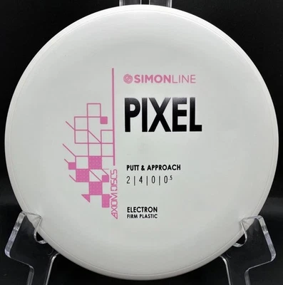 MVP Axiom Electron Firm Pixel WHITE-on-WHITE 175g Simon Line Pink Vari Disc Golf - Image 1 of 4