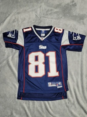 Vintage Y2K Reebok Premier Randy Moss NFL New England Patriots Y-Small Jersey - Image 1 of 4