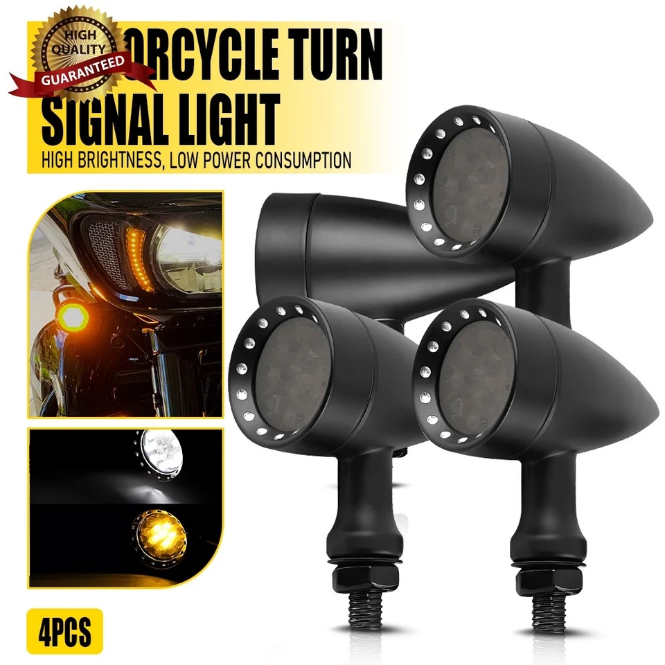 4X Luz de seta LED universal para motocicleta para Harley Honda Suzuki - Imagem 1 de 4
