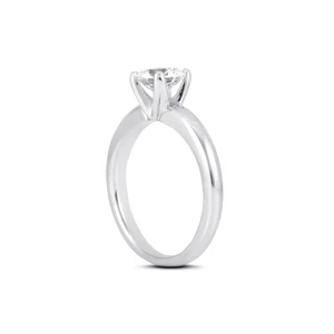 3ct H SI1 Round Natural Certified Diamond 14k  Classic Solitaire Engagement Ring - Picture 1 of 6
