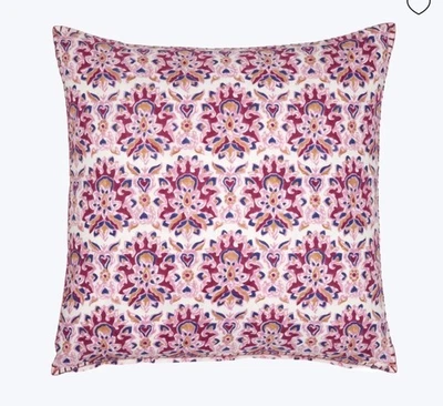 John Robshaw Hayati 22 x 22 Decorative PIllow Cover Block Print Boho NWT Pink - Image 1 of 4