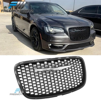 Матовая черная верхняя сетчатая решетка для переднего бампера Chrysler 300 300S Sport 15–23 годов выпуска из пластика ABS - Изображение 1 из 4