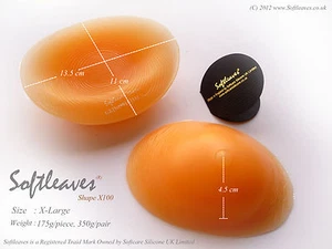 Softleaves ShapeX100 Silicone Breast Enhancers from Uk Bra Inserts Halp cup - Picture 1 of 4