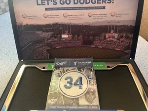 Los Angeles Dodgers MLB Metal License Plate Frame Yaamava Casino & 34 Patch - Picture 1 of 9