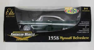 1:18 PLYMOUTH BELVEDERE 1958 AMERICAN MUSCLE ELITE ED ERTL METALLIC GREEN NEW - Picture 1 of 4