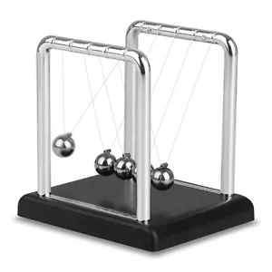 Newton's Cradle Steel Balance Small Pendulum Balls Physics Science Desk Toy - Picture 1 of 10