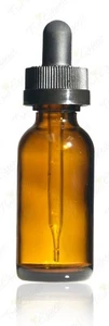 Botella de vidrio redonda Boston ámbar 72 piezas 1/2 oz [15 ml] con gotero estándar - Imagen 1 de 2