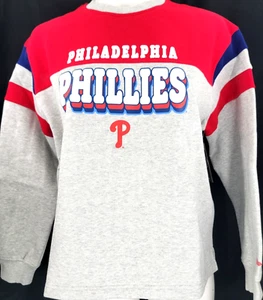 NEW Philadelphia Phillies Gray New Era LS Crew Neck Sweatshirt Women's S - Picture 1 of 9