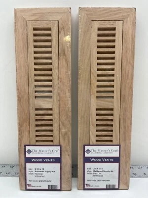 Ventilação de madeira The Master's Craft fornecimento de coelho ar 2 1/4" x 14" carvalho vermelho inacabado - Imagem 1 de 4