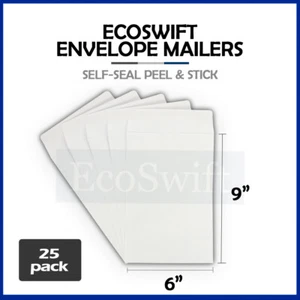 25 EcoSwift weiß selbstversiegelnder Versand Kraftpapier Umschlag 28 Pfund "6"" x 9"" - Bild 1 von 7
