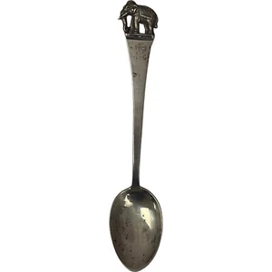 Antique Sterling Silver Siam Souvenir Spoon Asian Elephant Animal 5-1/4" - Picture 1 of 6