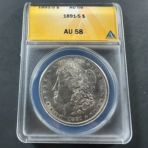 1891-S $1 Morgan Silver Dollar, ANACS AU58 (84403) - Picture 1 of 2