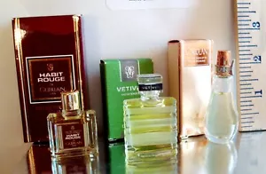 Guerlain: HABIT ROUGE-VETIVER-CORIOLAN EDT 4ml Box Men TRAVEL /MINI SIZE Select - Picture 1 of 11