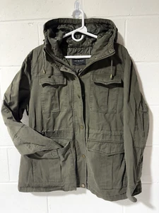 Lucky Brand Lined Hooded Jacket Military Style Misses Juniors 2XL Army Green - Picture 1 of 17