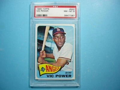 Tarjeta de béisbol 1965 Topps MLB #442 VIC POWER PSA 8 casi nueva/como nueva nítida+ '65 GL Foto 1 de 4